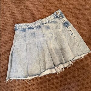 ZARA Frayed Denim Mini Skirt